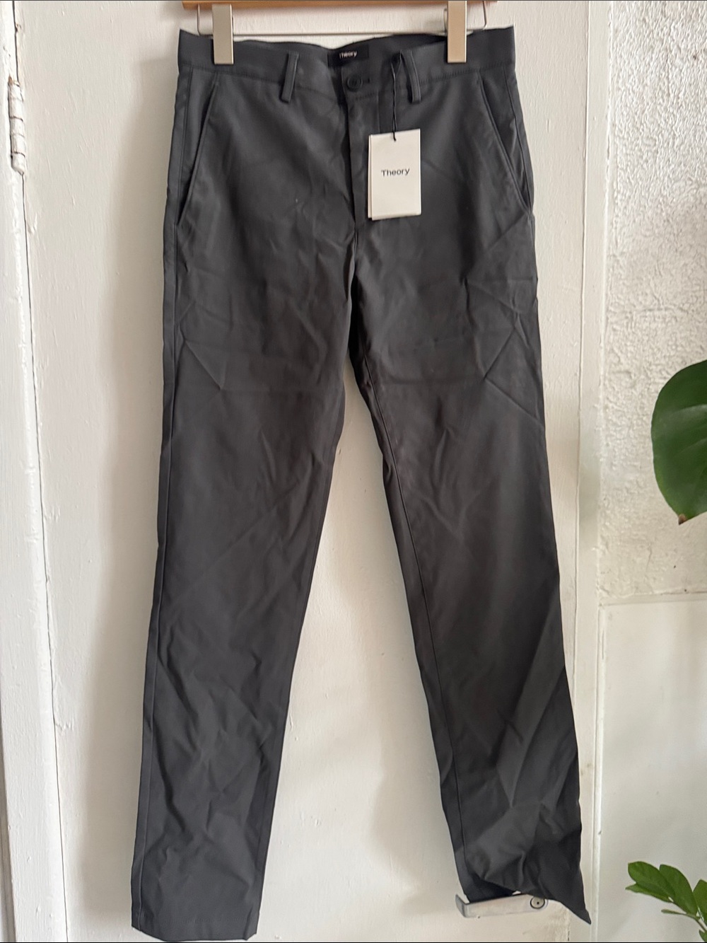 Theory Men's Charcoal Slim Chinos